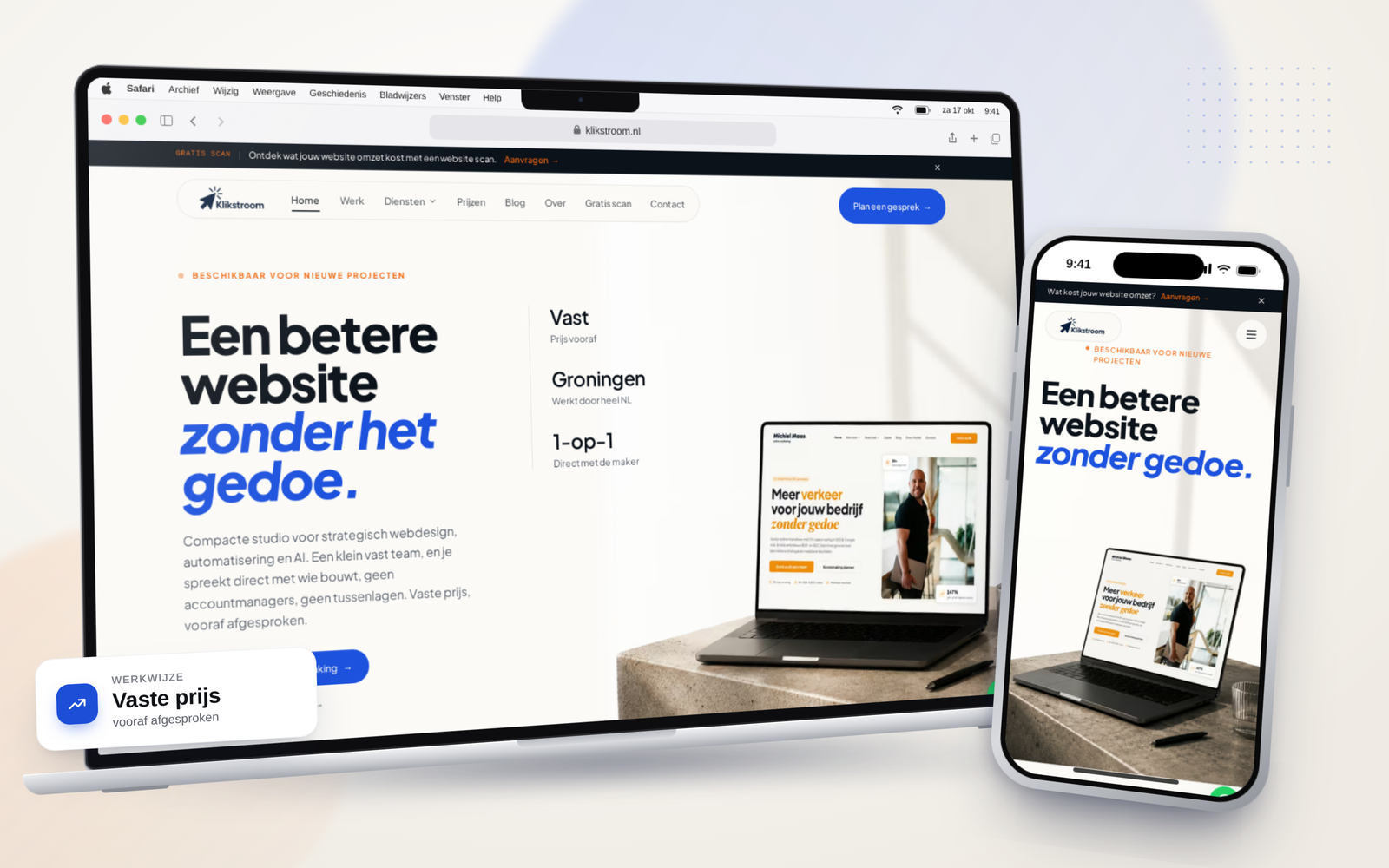 Klikstroom.nl, gebouwd zonder PHP