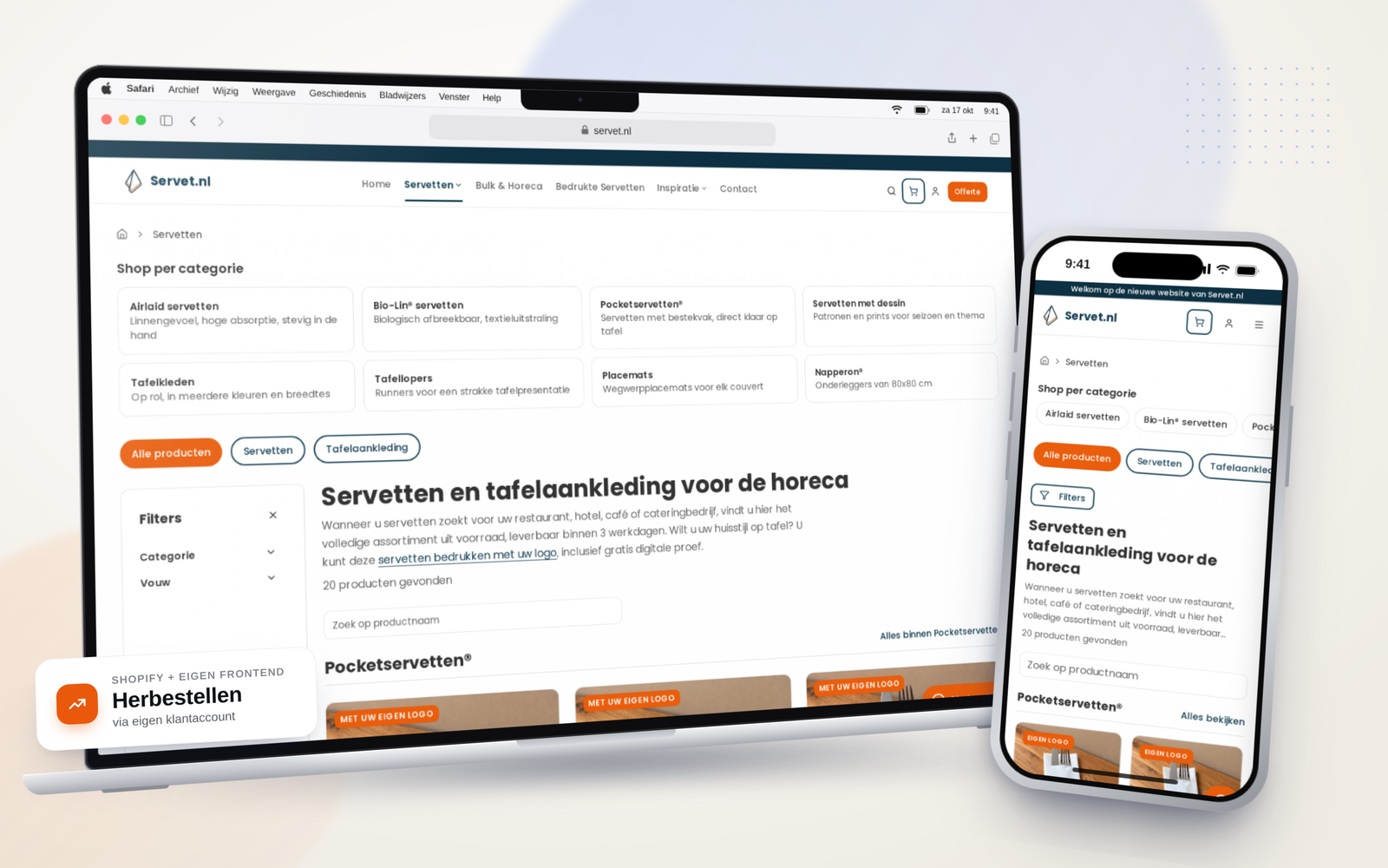 Website van Servet.nl op laptop en mobiel