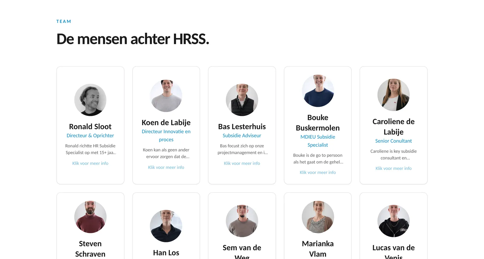 Teampagina De mensen achter HRSS
