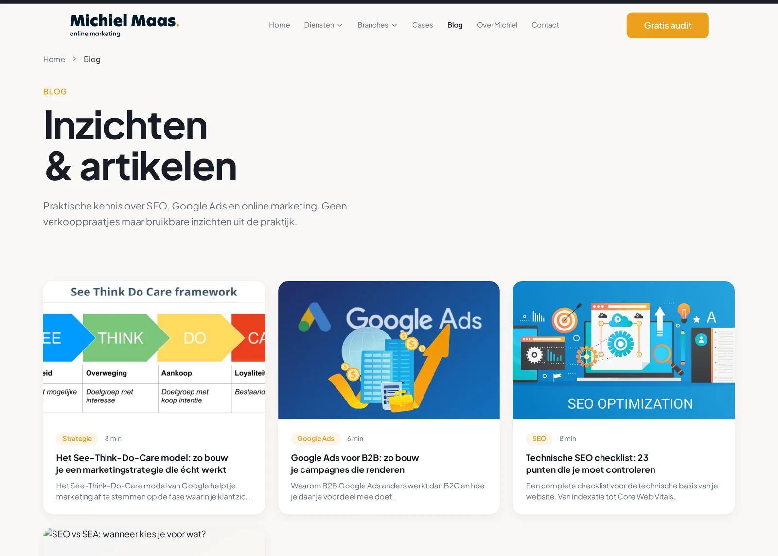 Blogoverzicht Inzichten en artikelen op de site van Michiel Maas