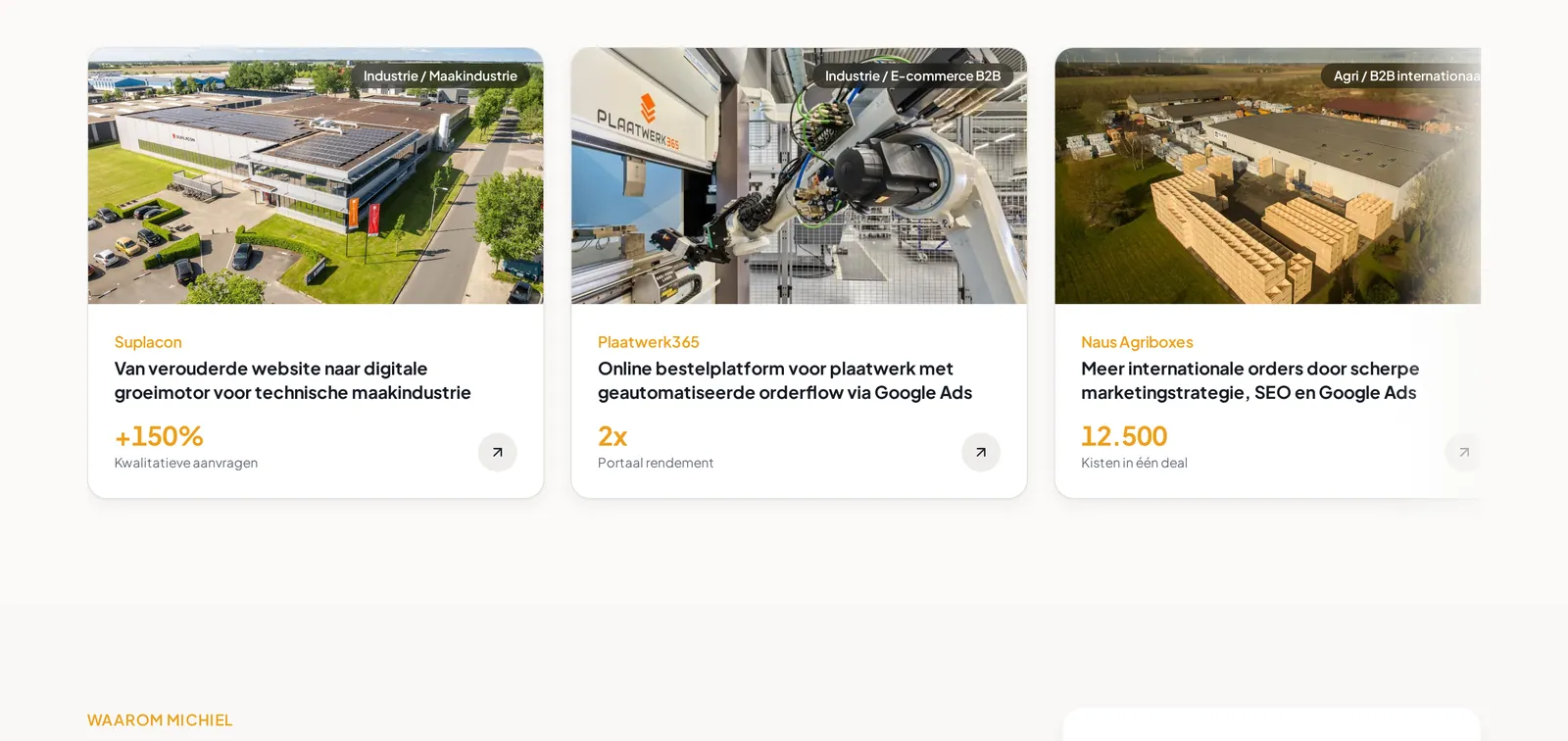 Blok Resultaten die spreken op de homepage van Michiel Maas