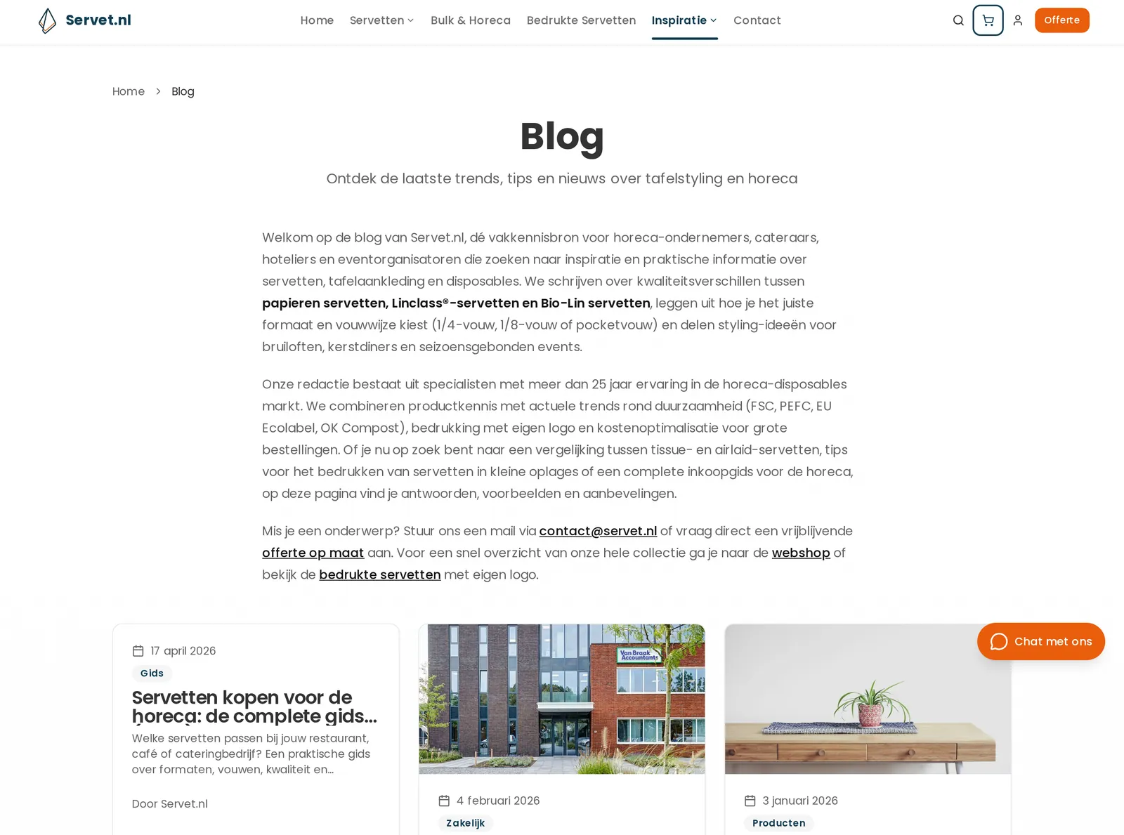 Blogoverzicht van Servet.nl