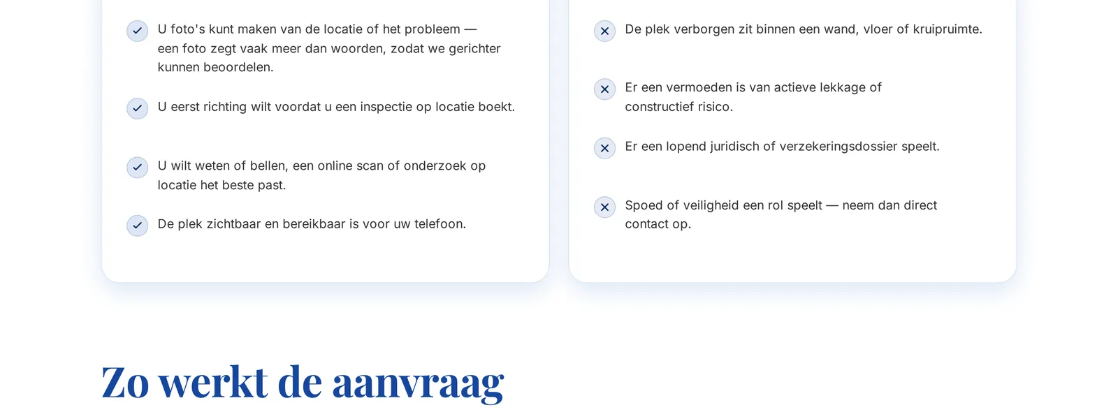 Overzicht wanneer de online scan zinvol is en wanneer niet